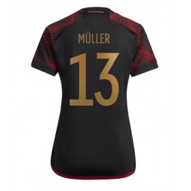 Damen Fußballbekleidung Deutschland Thomas Muller #13 Auswärtstrikot WM 2022 Kurzarm